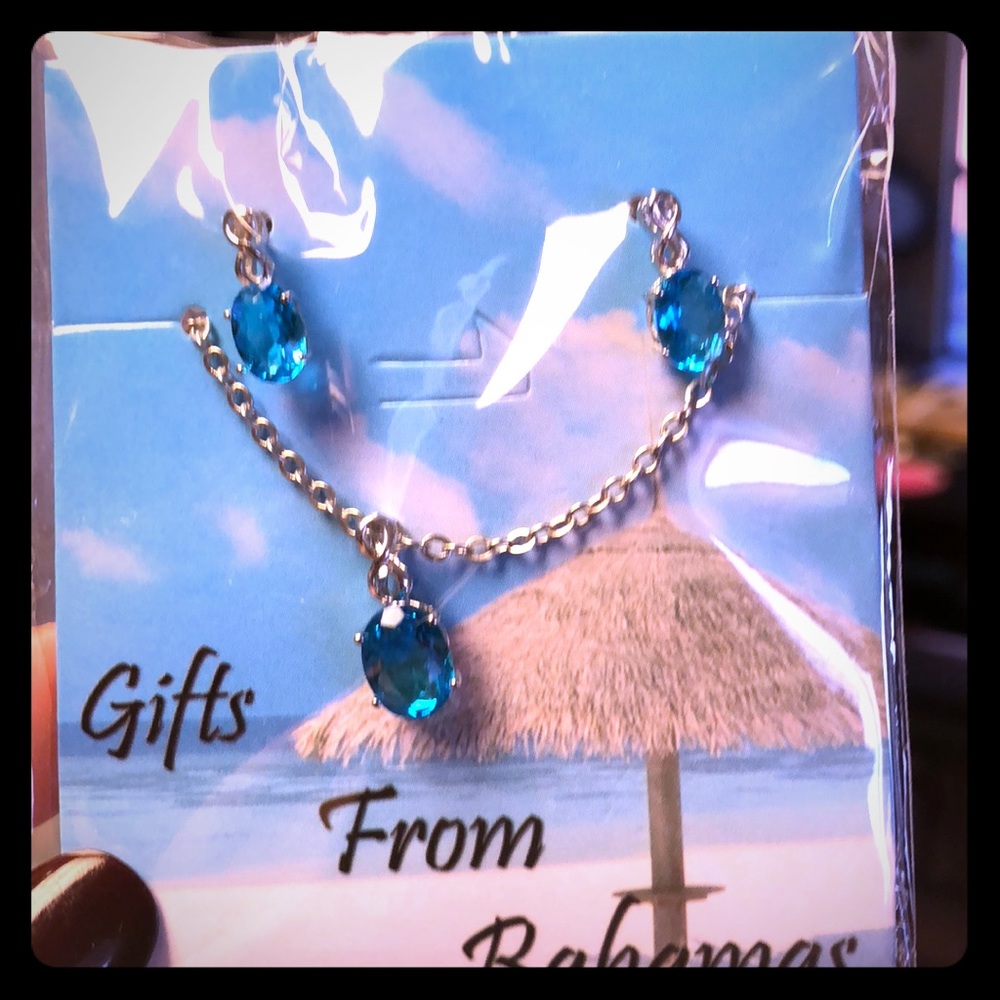 Blue topaz necklace and earrings